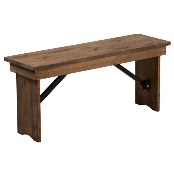 Flash Furniture Rustic Folding Farmhouse Bench