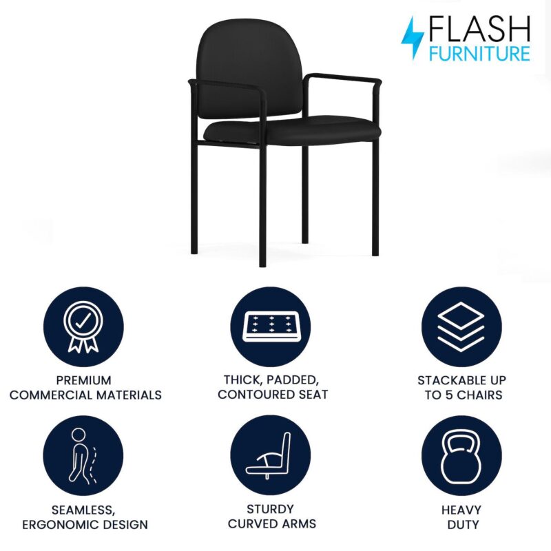 Flash Furniture Tiffany Comfort Stackable Reception Chair - Image 3