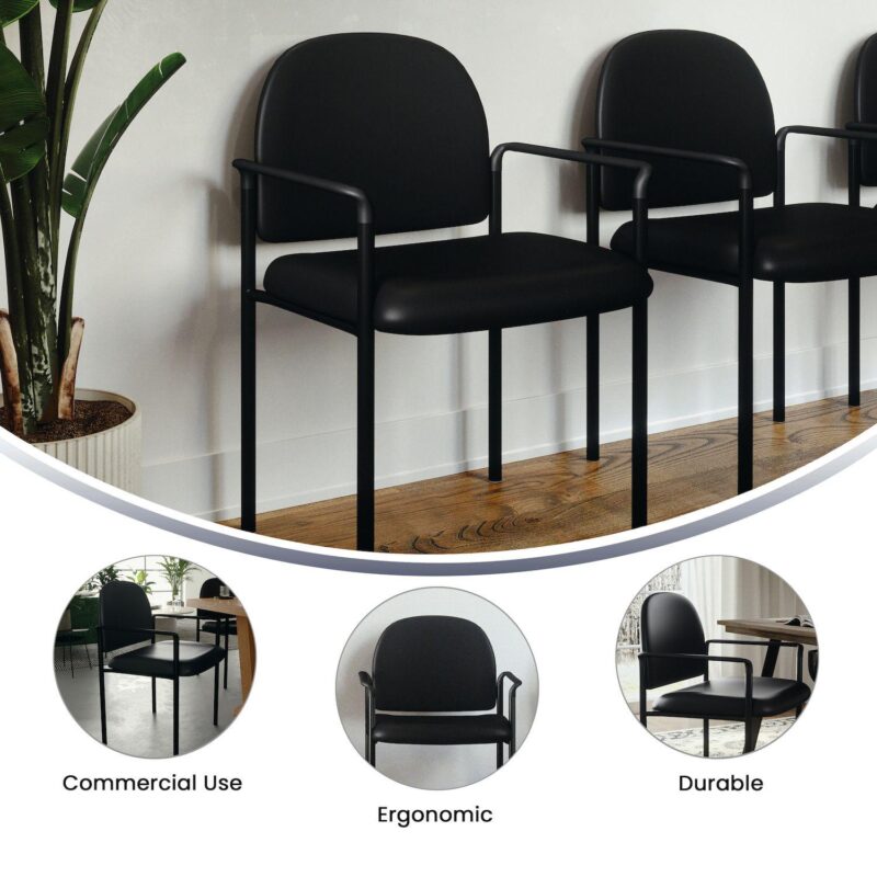 Flash Furniture Tiffany Comfort Stackable Reception Chair - Image 5