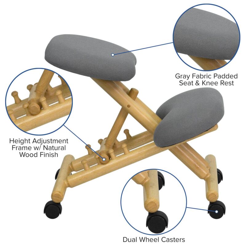 Flash Furniture Two-Tone Rolling Kneeling Ergonomic Office Chair - Image 4