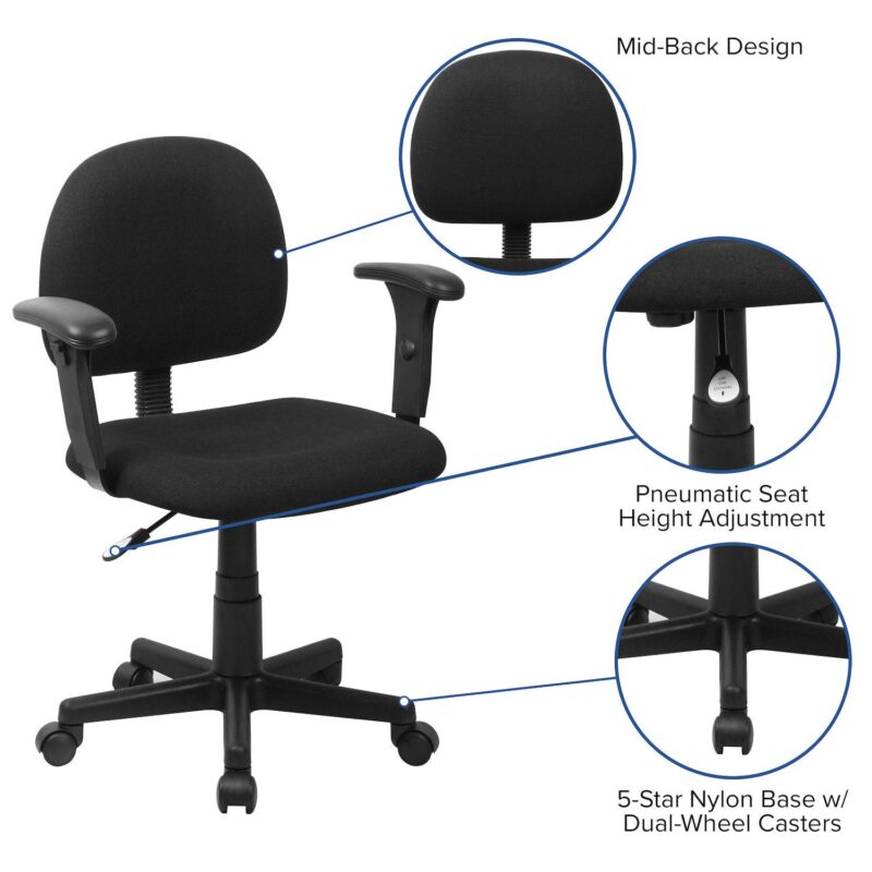 Flash Furniture Wayne Mid-Back Swivel Task Office Chair - Image 3