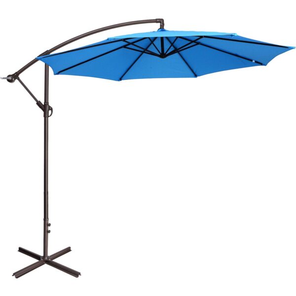 Fleming Supply Offset Blue Swivel Patio Umbrella