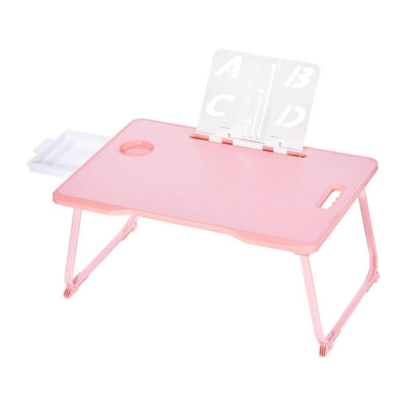 Foldable Laptop Bed Desk with Storage Drawer Reading Holder Water Slot - Image 8