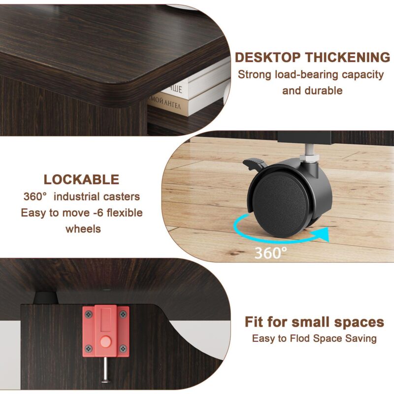 Folding Dining Table with Drop Leaf and 2 Storage Racks - Image 3
