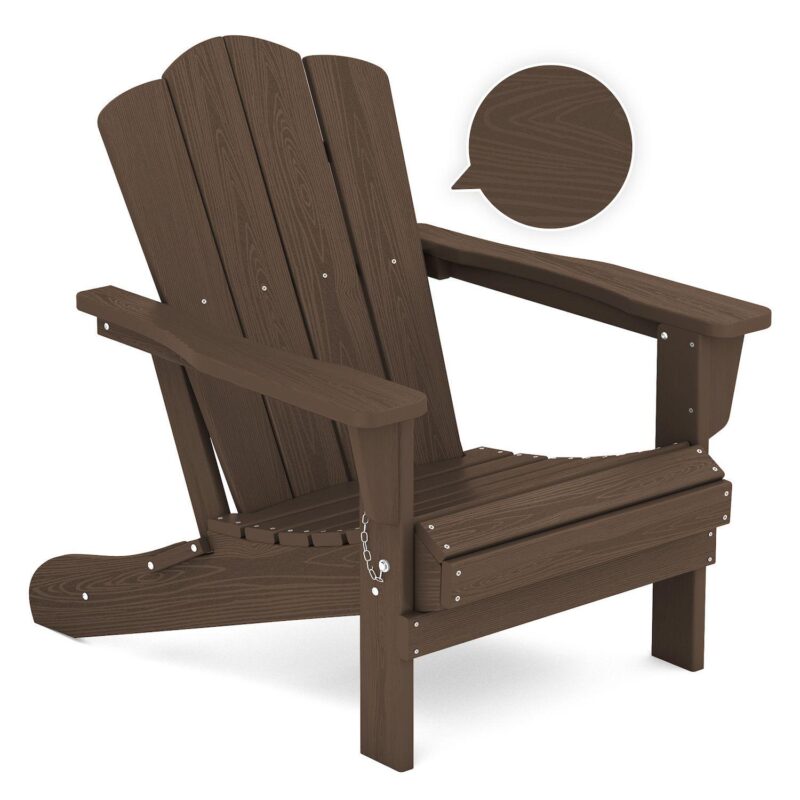 Folding Plastic Adirondack Chair Weather Resistant Hdpe - Image 6