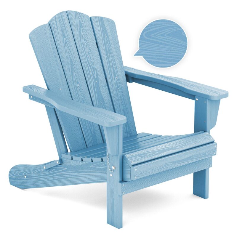 Folding Plastic Adirondack Chair Weather Resistant Hdpe - Image 12