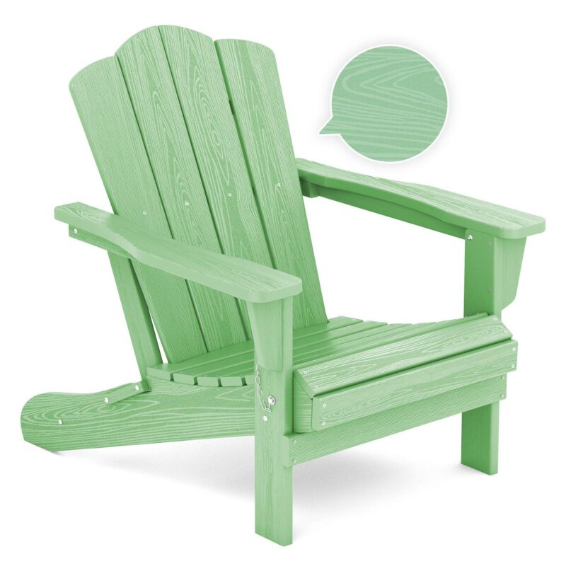 Folding Plastic Adirondack Chair Weather Resistant Hdpe - Image 9