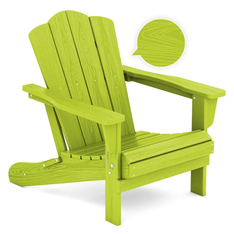Folding Plastic Adirondack Chair Weather Resistant Hdpe - Image 15