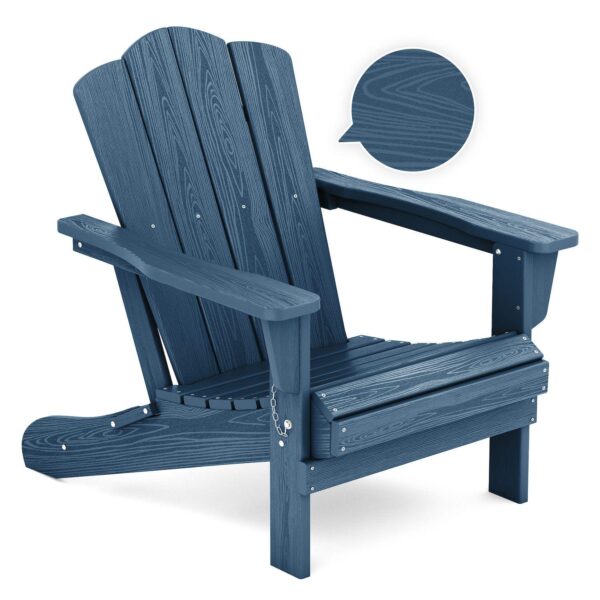 Folding Plastic Adirondack Chair Weather Resistant Hdpe