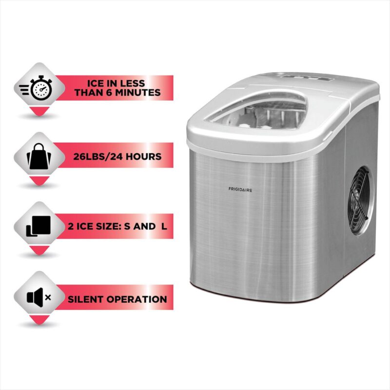 Frigidaire 26-lb. Stainless Steel Ice Maker - Image 8