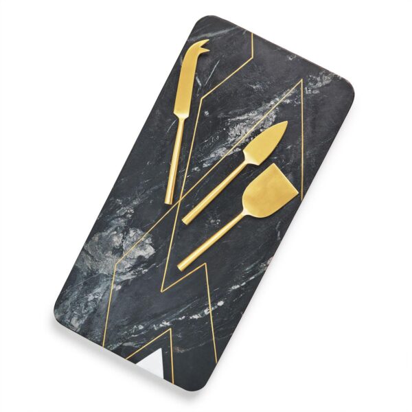 GAURI KOHLI Ambrosia Marble Serving Board With Knives