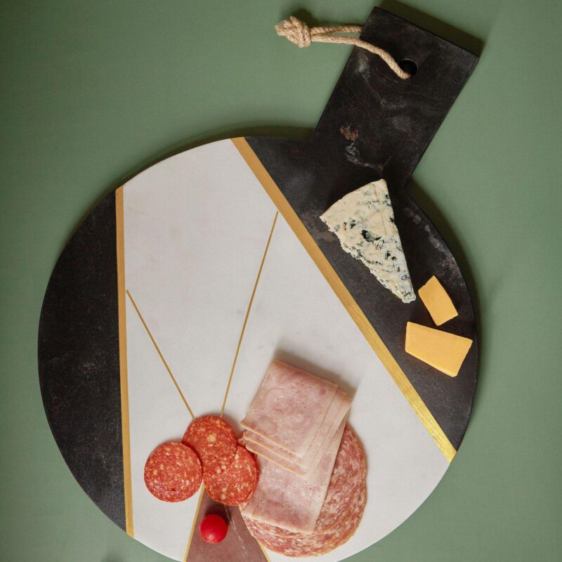 GAURI KOHLI Sardinia Marble and Gold Cheese Board - Large - Image 2