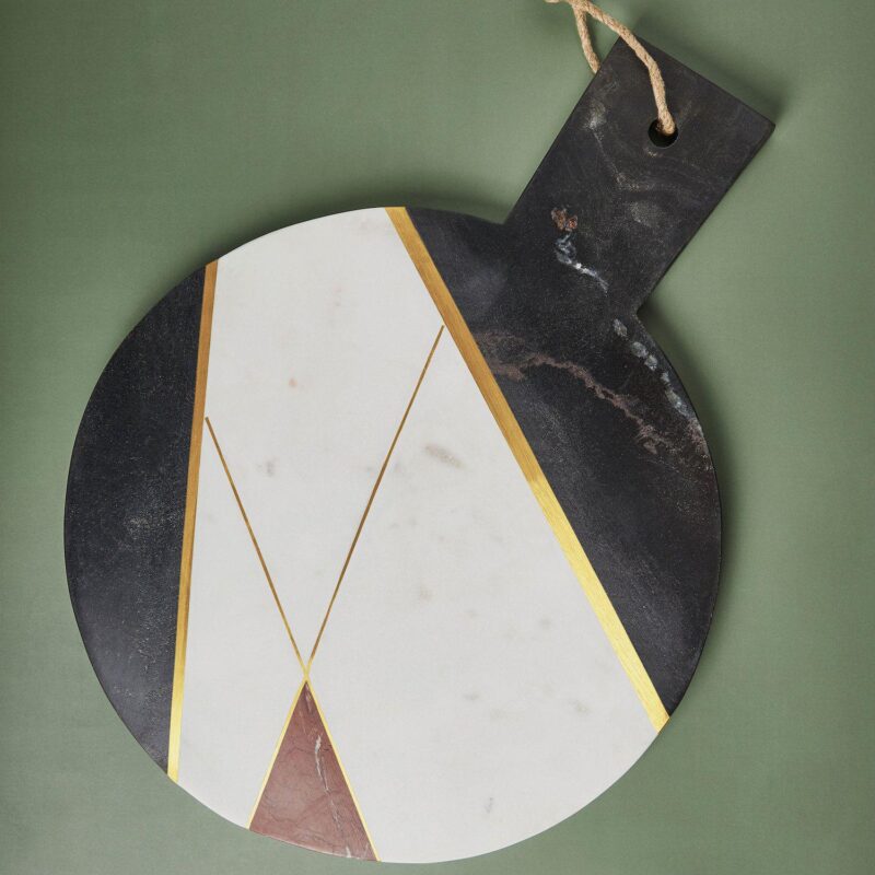 GAURI KOHLI Sardinia Marble and Gold Cheese Board - Large - Image 3