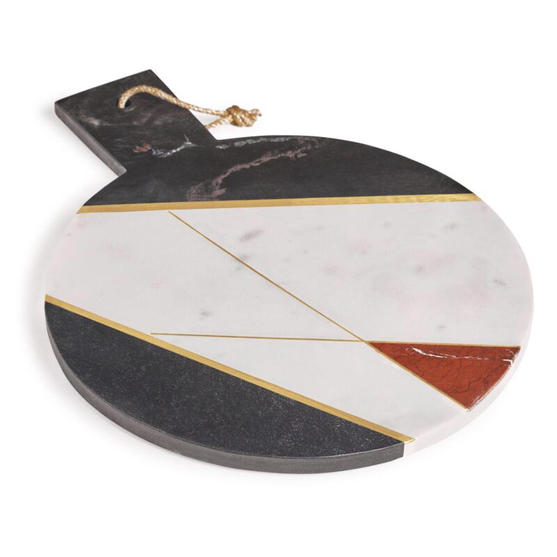 GAURI KOHLI Sardinia Marble and Gold Cheese Board - Large - Image 5