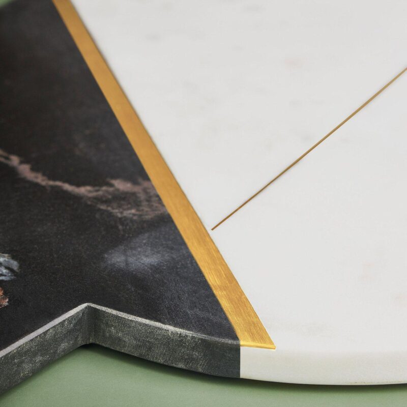GAURI KOHLI Sardinia Marble and Gold Cheese Board - Large - Image 4