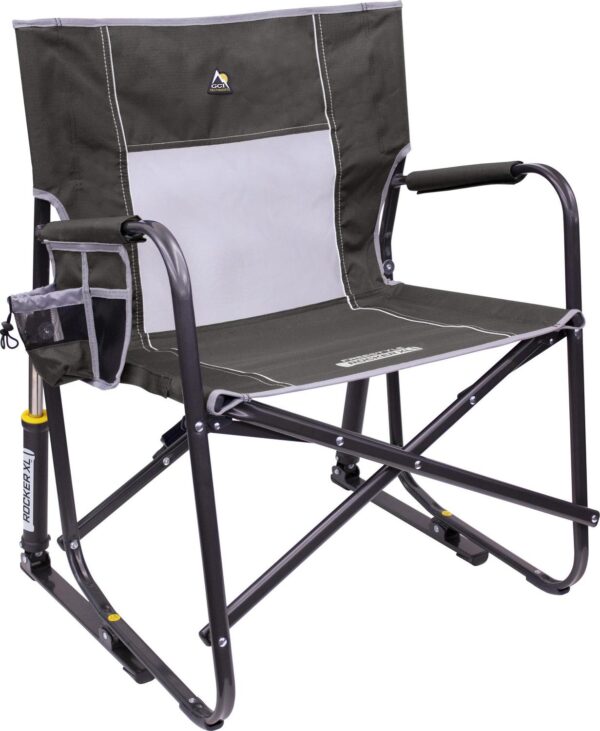 GCI Outdoor Freestyle Rocker XL Heavy Duty Folding Rocking Camping Chair, Pewter