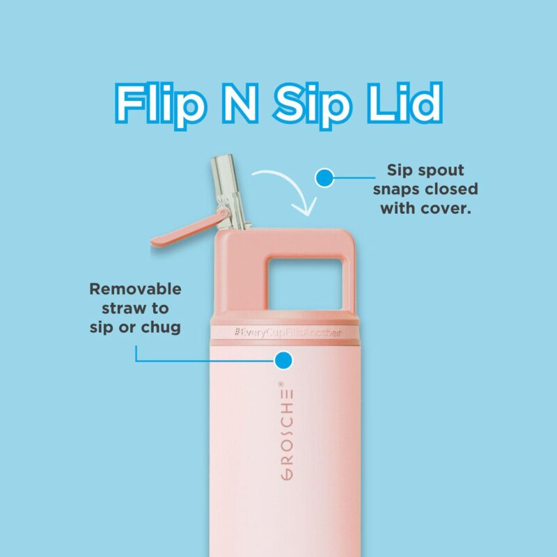 GROSCHE ALPINE Flip 'N Sip Insulated 20-oz. Leakproof Water Bottle with Straw 2-pk. - Image 4