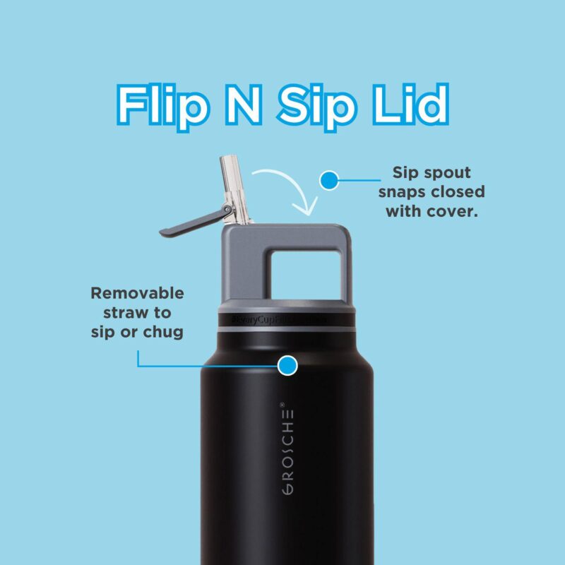 GROSCHE ALPINE Flip 'N Sip Insulated 40-oz. Leakproof Water Bottle with Straw 2-pk. - Image 4