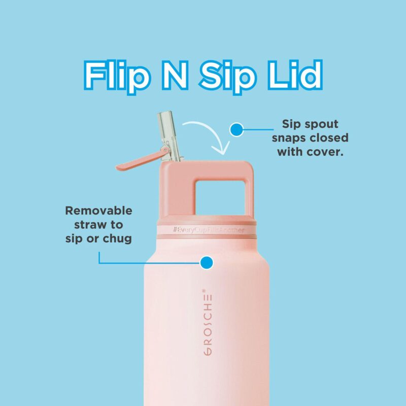 GROSCHE ALPINE Flip 'N Sip Insulated 40-oz. Leakproof Water Bottle with Straw 2-pk. - Image 2