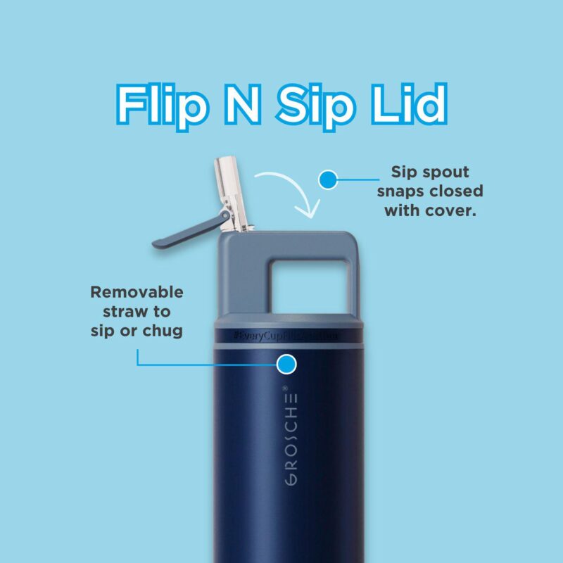 GROSCHE ALPINE Flip 'N Sip Insulated 20-oz. Leakproof Water Bottle with Straw 2-pk. - Image 4