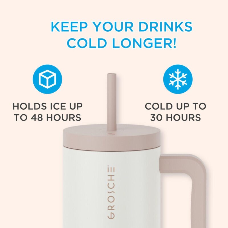 GROSCHE ASPEN 40-oz. Insulated Tumbler with Handle and Straw 2-pk. - Image 8