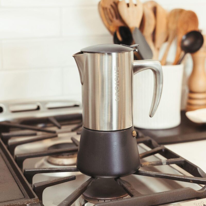 GROSCHE Milano Stainless Steel Stovetop Espresso 6-Cup Moka Pot Coffee Maker - Image 2
