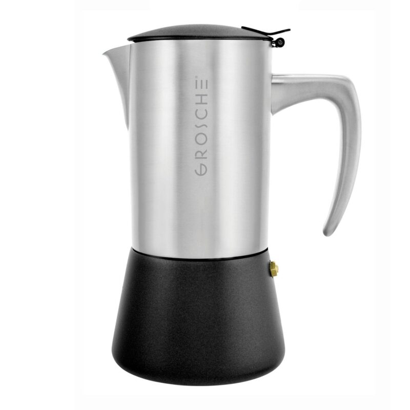 GROSCHE Milano Stainless Steel Stovetop Espresso 10-Cup Moka Pot Coffee Maker - Image 2