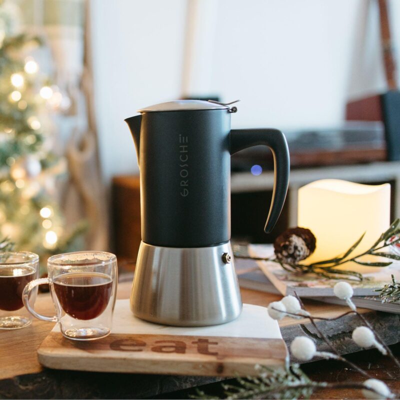 GROSCHE Milano Stainless Steel Stovetop Espresso 6-Cup Moka Pot Coffee Maker - Image 8