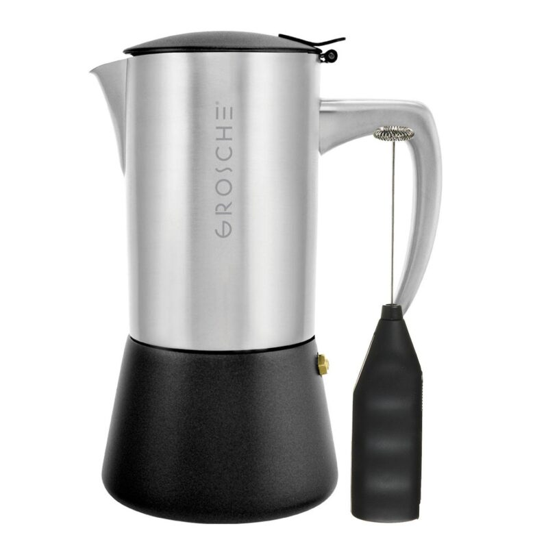 GROSCHE Milano Steel Stovetop Espresso Coffee Maker and Turbo Milk Frother - Image 9