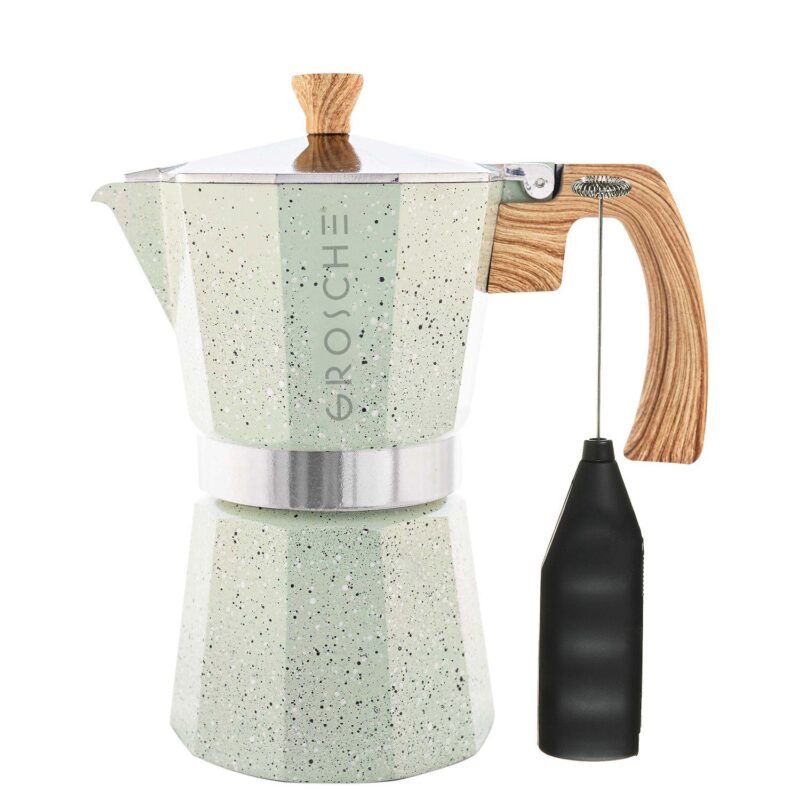 GROSCHE Milano Stone Stovetop Espresso Coffee Maker and Turbo Milk Frother - Image 11