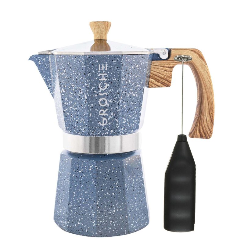 GROSCHE Milano Stone Stovetop Espresso Coffee Maker and Turbo Milk Frother - Image 10