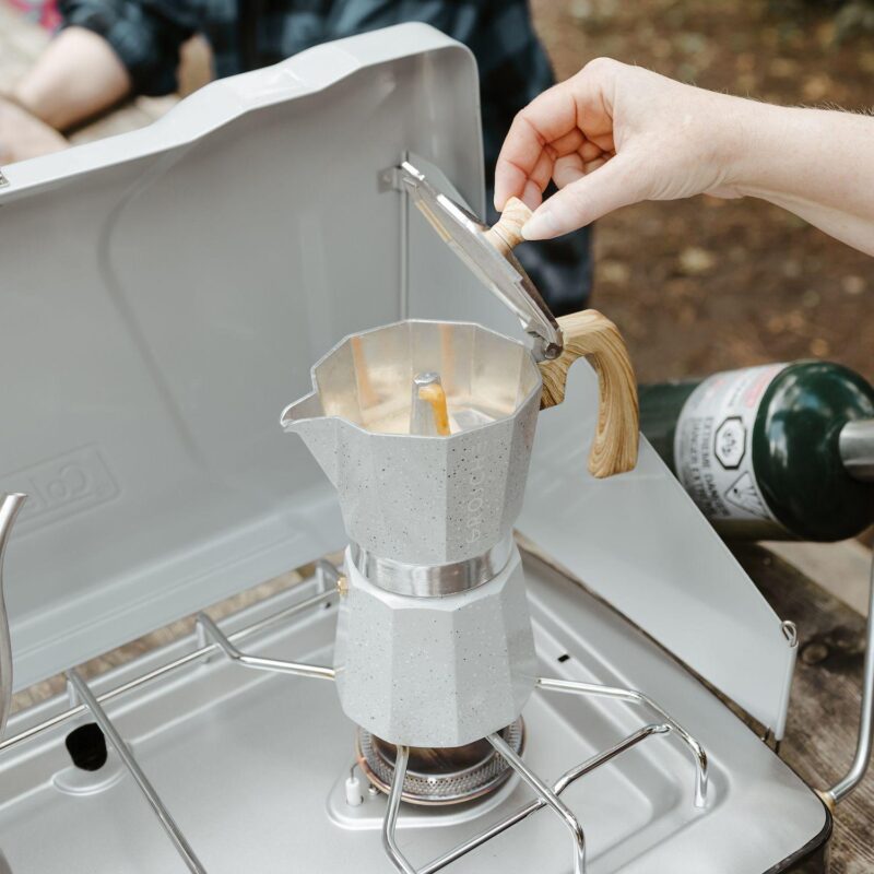 GROSCHE Milano Stone Stovetop Espresso Coffee Maker and TURIN Glass Espresso Cup Set - Image 6