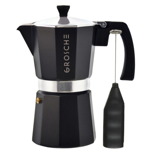 GROSCHE Milano Stovetop Espresso Coffee Maker and Turbo Milk Frother