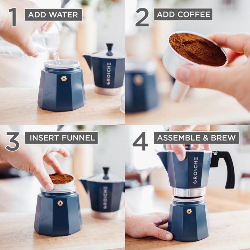 GROSCHE Milano Stovetop Espresso Coffee Maker and Turbo Milk Frother - Image 8
