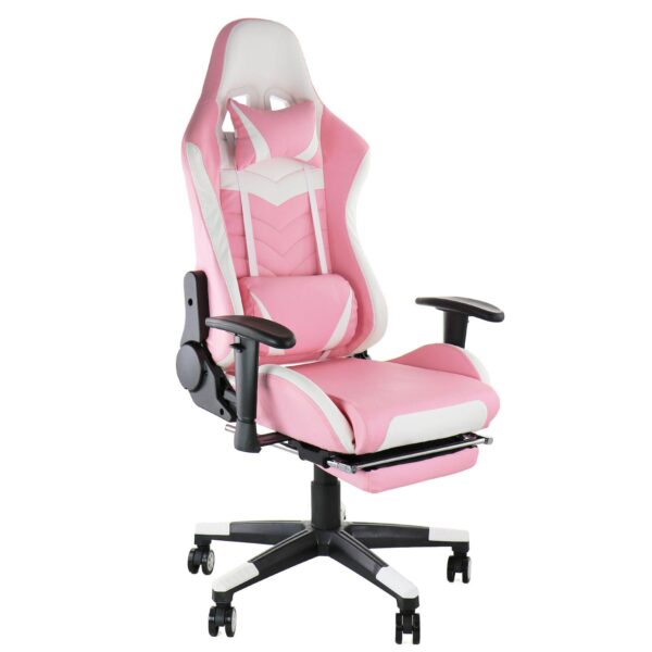 GameFitz Gaming Chair in Pink and White