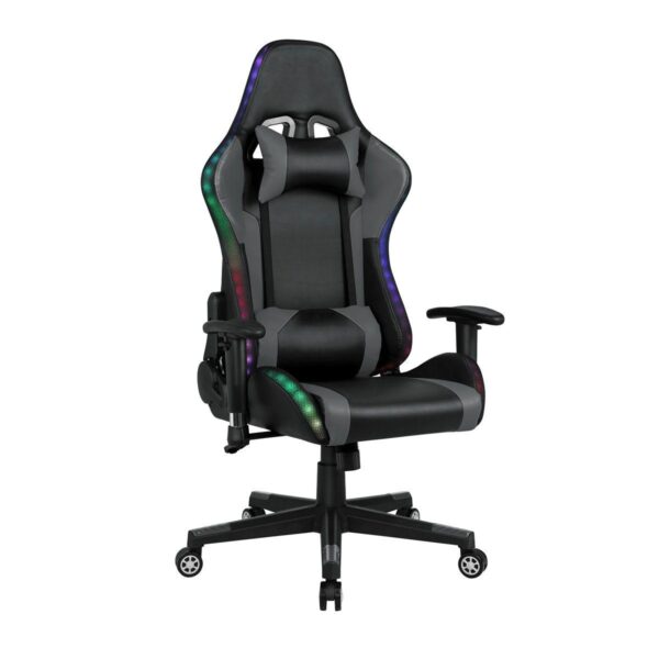 Gaming chair with speakers video game chair with rgb led lights ergonomic racing office chair