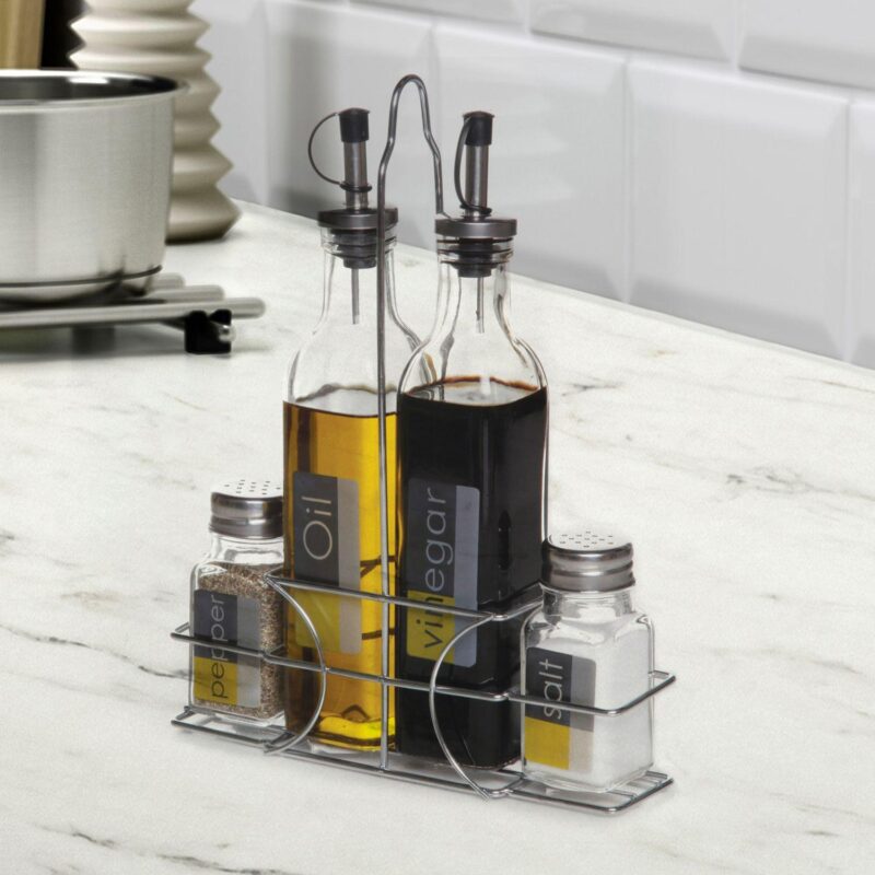 General Store 4-Piece Condiment Set with Wire Caddy - Image 4