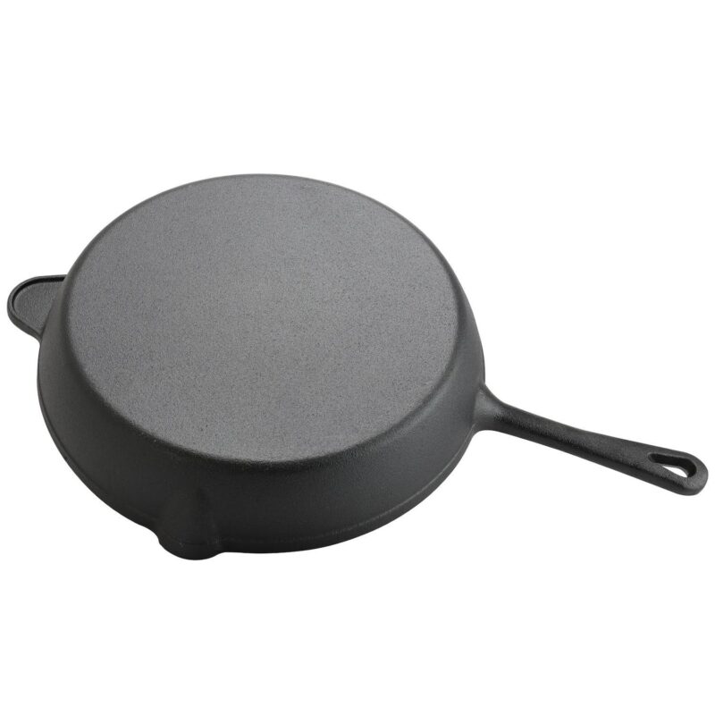 General Store Addlestone 12 in. Pre-Seasoned Round Cast Iron Frying Pan - Image 2