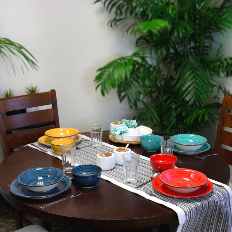 Gibson Color Speckle 28 Piece Mix and Match Dinnerware Combo Set - Image 4