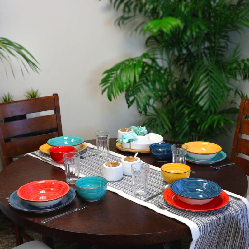 Gibson Color Speckle 28 Piece Mix and Match Dinnerware Combo Set - Image 5
