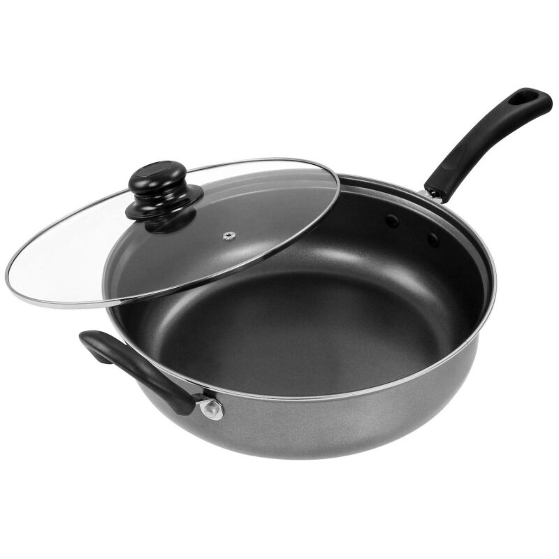 Gibson Everyday 11 Inch Highberry Chicken Fryer with Lid in Grey - Image 3