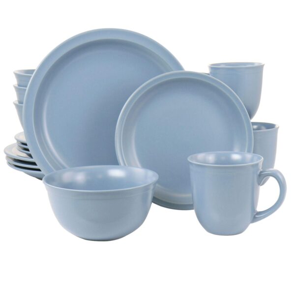 Gibson Everyday 16 Piece Siam Stoneware Dinnerware Set in Blue