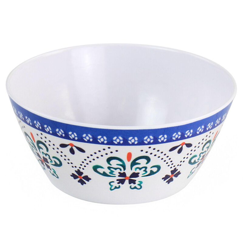 Gibson Everyday Alhambra Blues 12 Piece Melamine Dinnerware Set in Blue and White - Image 4