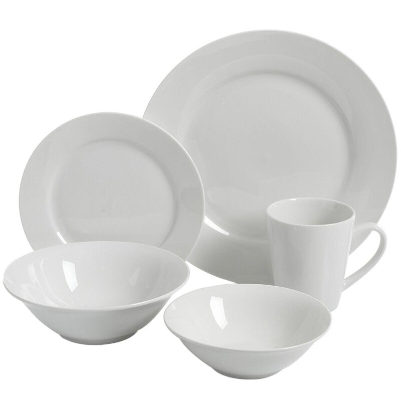 Gibson Everyday Noble Court 30 Piece Ceramic Dinnerware Set in White - Image 5