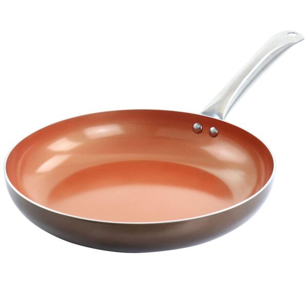 Gibson Home 12 Inch Aluminum Nonstick Frying Pan in Copper