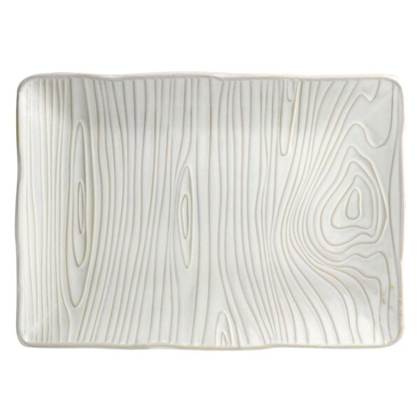 Gibson Home 14in Stoneware Wood Pattern Serving Plate