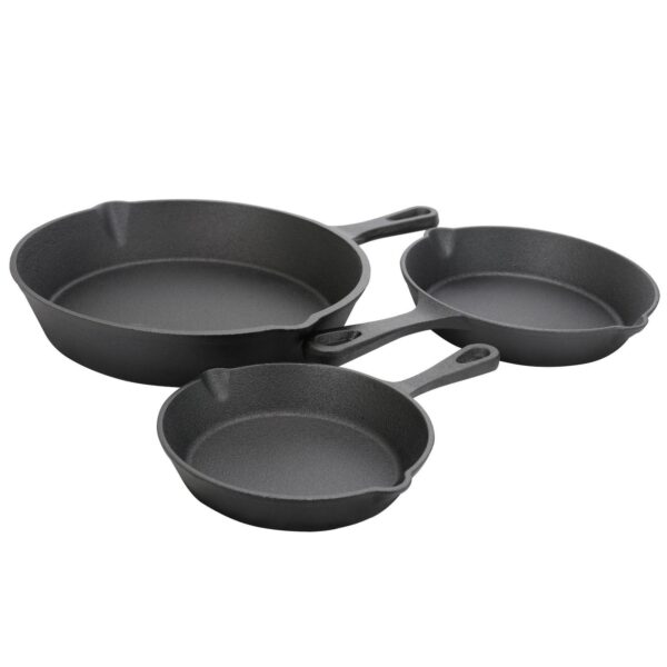 Gibson Home Addlestone 3 Piece Pre-Seasoned Cast Iron Skillet Set