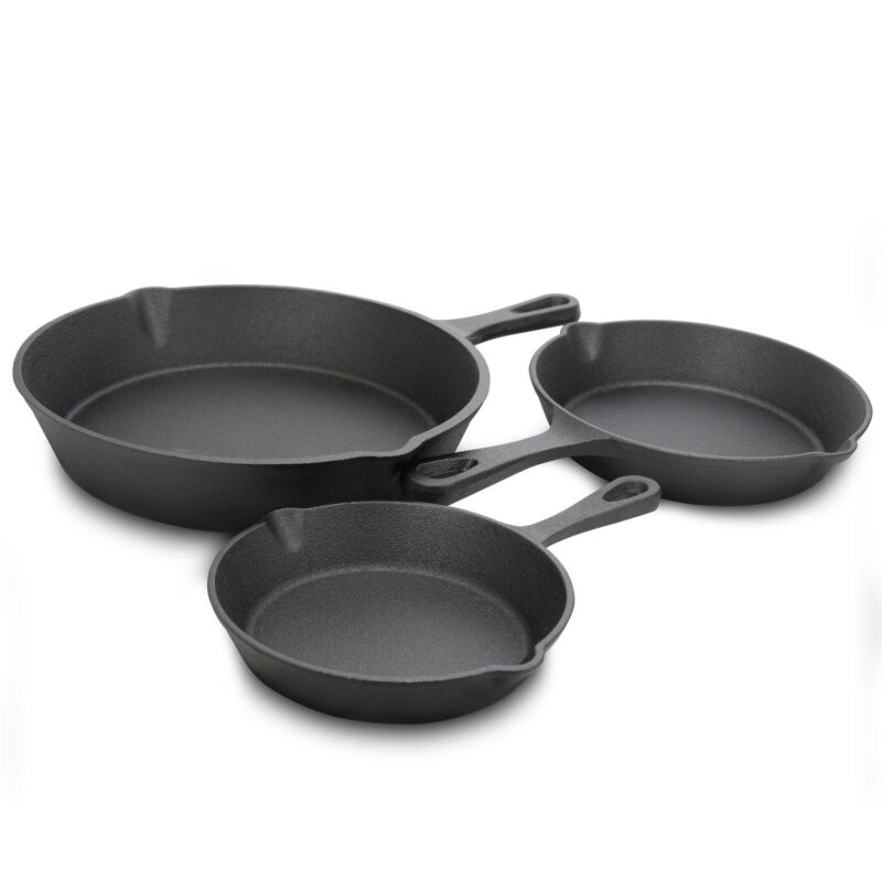 Gibson Home Addlestone 3 Piece Pre-Seasoned Cast Iron Skillet Set - Image 4