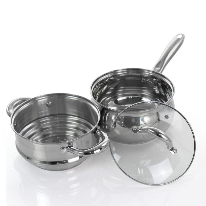 Gibson Home Ancona 12 Piece Stainless Steel Belly Shaped Cookware Set with Kitchen Tools - Image 2