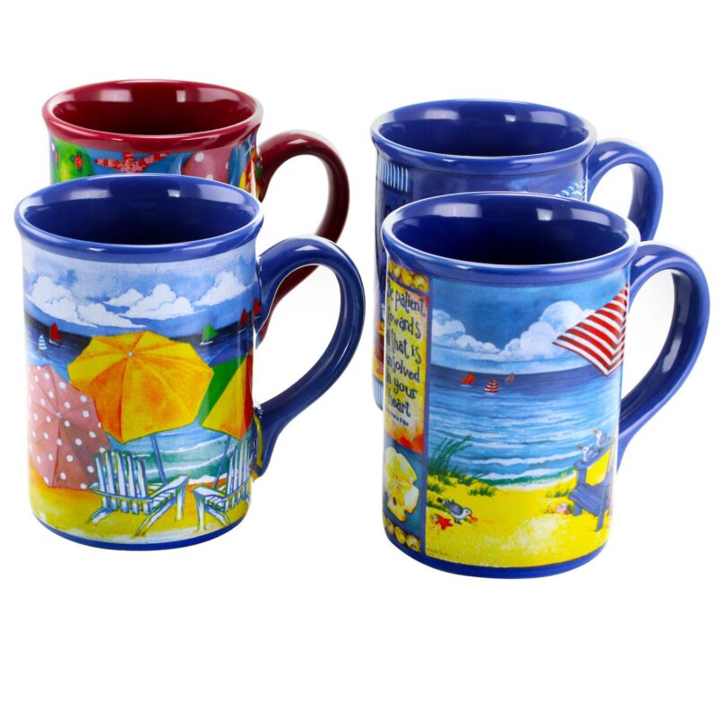 Gibson Home Beachcomber 4 Piece 16 Ounce Stoneware Mug Set - Image 5